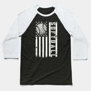Softball American Flag Baseball T-Shirt